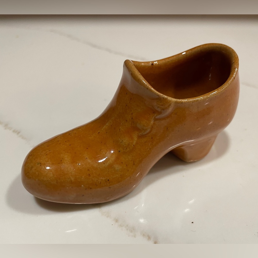 Rosemeade Women's Shoe Planter Orange/Brown Glaze
